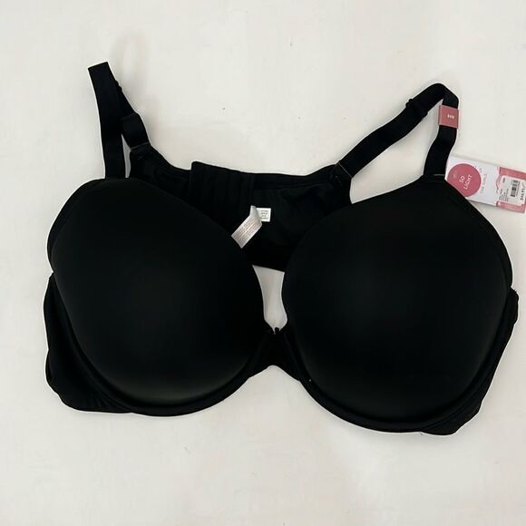 Cacique Bra 50D Black Boost Plunge So Light Adjustable Straps Modern Collection - Picture 1 of 6